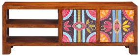 Móvel de TV multicor 110x30x40 cm madeira de acácia maciça