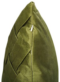 Conjunto de 2 almofadas em veludo verde azeitona 43 x 43 cm NARCISSUS Beliani