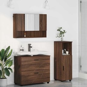 vidaXL Conjunto de Móveis para Banheiro 3 pcs Carvalho castanho