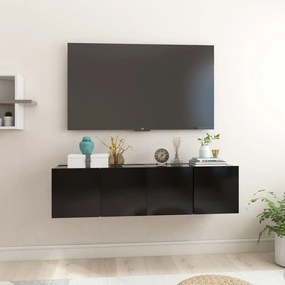 804512 vidaXL Móveis de TV para parede 2 pcs 60x30x30 cm preto