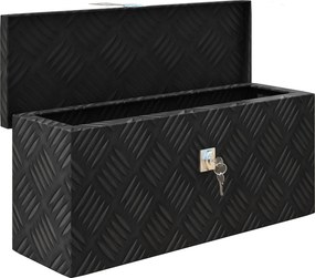 HOMCOM Caixa de arrumação - caixa de ferramentas em alumínio - alu. fecho com chave - dim. 50L x 15,5l x 20,5H cm | Aosom Portugal