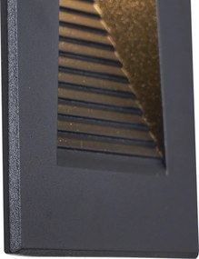 Conjunto de 6 lâmpadas de parede embutidas modernas pretas 7cm Incl. LED IP65 - Trem