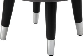 BANCO PARIS Ø 35X40,5 CM CINZA, PRETO E PRATA