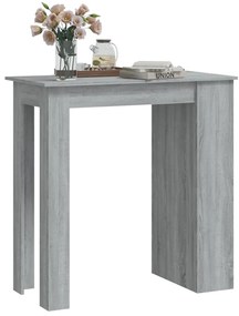 Mesa de bar c/ prateleiras derivados de madeira sonoma cinza