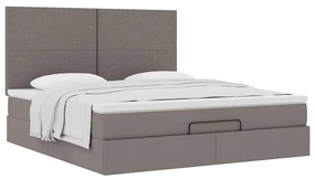 Estrutura de cama otomana com colchão tecido cinzento 160x200cm