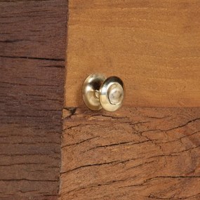 Aparador em madeira recuperada maciça 110x30x75 cm castanho