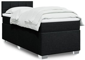 Cama com molas/colchão 80x200 cm tecido preto