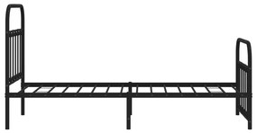 Estrutura de cama com cabeceira e pés 90x200 cm metal preto