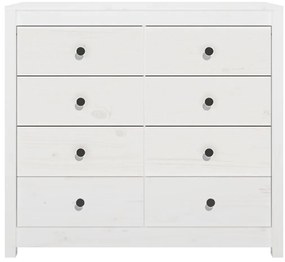 Armário de apoio 100x40x90 cm pinho maciço branco