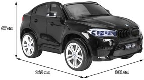 Carro elétrico para Crianças 12V 2 Lugares BMW X6M XXL Preto Pintado