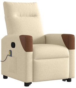 Poltrona elevatória de massagens tecido cor creme