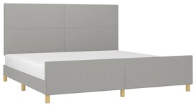 Estrutura de cama sem colchão 200x200 cm tecido cinzento-claro