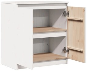 Armário de apoio 60x36x65 cm pinho maciço branco