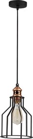 Candeeiro de Teto Alacati – Preto e Bronze – Diâmetro 17 cm