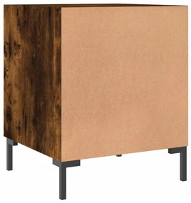 Mesa cabeceira 2pcs 40x40x50cm derivado madeira carvalho fumado