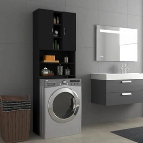 808423 vidaXL Armário máquina de lavar roupa 64x25,5x190 cm preto