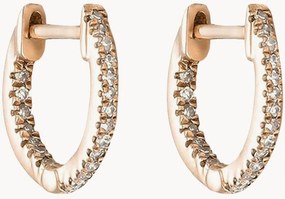 Brincos de argola em ouro rosa com diamantes Perfect
