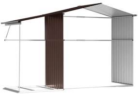 Abrigo de jardim 277x192,5x179 cm aço galvanizado castanho