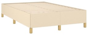 Cama box spring c/ colchão e LED 120x190 cm tecido cor creme