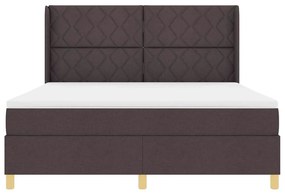 Cama Box com Colchão Marrom Escuro 180x200 cm Tecido