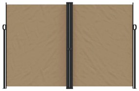 Toldo lateral retrátil 220x1000 cm cinzento-acastanhado