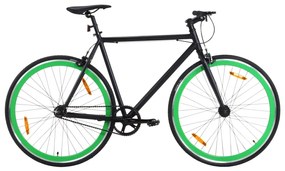 Bicicleta de mudanças fixas 700c 59 cm preto e verde