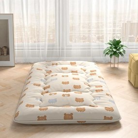 Colchão de chão enrolável Tatami Mat com capa lavável Tapete portátil com saco de transporte 200 x 90 x 10 cm  castanho