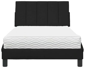 Cama com colchão 100x200 cm tecido preto