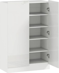HOMCOM Sapateira para Entrada com Prateleiras Ajustáveis para 20 Pares de Sapatos 72x34,5x103 cm Branco Brilhante | Aosom Portugal