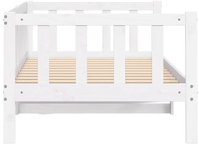 Sofá-cama 90x200 cm madeira de pinho maciça branco