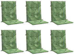 Almofadões cadeira de encosto baixo 6 pcs tecido padrão folhas