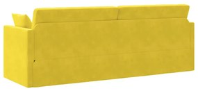Sofá-Cama de Chão 2 em 1 Amarelo 213x144x60 cm Veludo
