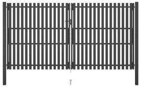 vidaXL Portão de cerca de jardim em aço 400x200 cm antracite