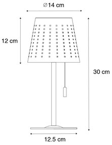 Candeeiro de mesa para exterior azul incluindo LED regulável em 3 etapas, recarregável e solar - Ferre Design