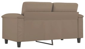 Sofá de 2 lugares 120 cm couro artificial cor cappuccino