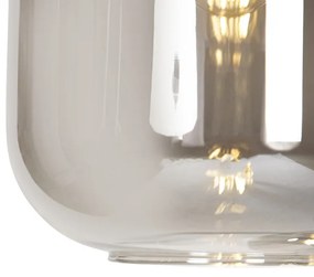 LED Candeeiro de suspensão inteligente preto com vidro fumê 3 luzes incl. Wifi A60 - Zuzanna Design