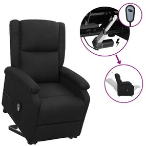 vidaXL Poltrona elevatória tecido preto