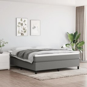 Estrutura de cama sem colchão 180x200 cm tecido cinzento-escuro