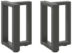 vidaXL Pés para mesa de centro em forma de T, 2 peças, antracite, 28x25x(42-43) cm, aço