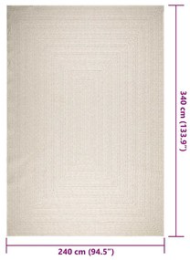 Tapete ZIZUR creme 240x340cm aspeto de juta interior e exterior