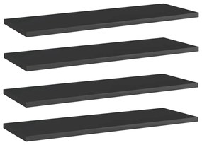 vidaXL Prateleiras para estante 4 pcs 60x20x1,5cm contraplacado preto