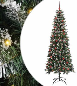 vidaXL Árvore de Natal Artificial Verde 210 cm PVC, Plástico e Aço