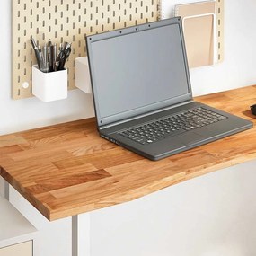vidaXL Tampo de mesa retangular 140x60x2,5 cm carvalho castanho-claro