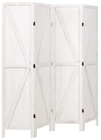 Biombo com 4 painéis em madeira branca 170 x 163 cm RIDANNA Beliani
