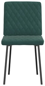 Cadeiras de jantar 6 pcs veludo verde-escuro