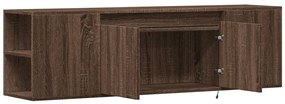 Móvel de parede p/ TV luzes LED 135x31x39,5cm carvalho castanho