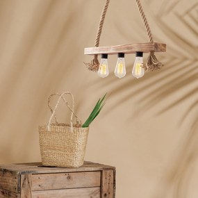 Candeeiro de Teto Erebos – Madeira – 60 x 9 cm