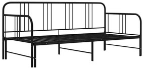 Estrutura sofá-cama de puxar 90x200 cm metal preto