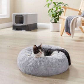 Cama de animais estimação 40 x 15 cm (Ø x H) fofa e lavável cinzento ombré