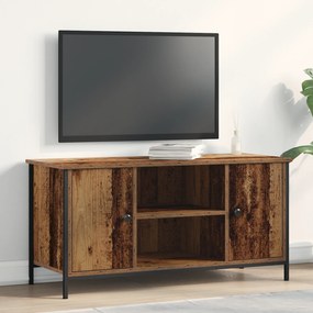vidaXL Gabinete de TV Madeira Antiga 100x40x50 cm Madeira de Engenharia e Aço